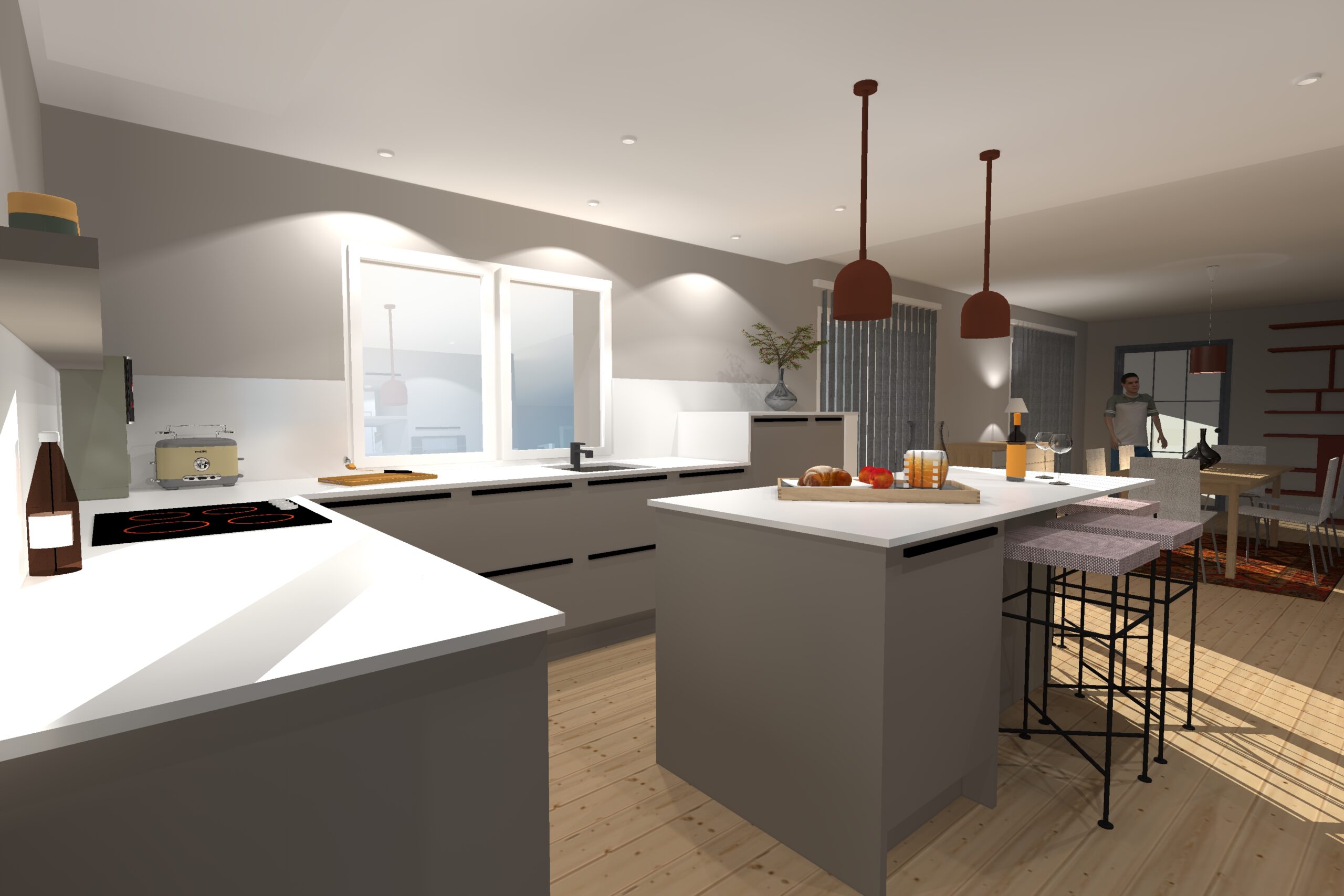 Cuisine 3D, par Cot A Cot Architecture d'intérieur.
