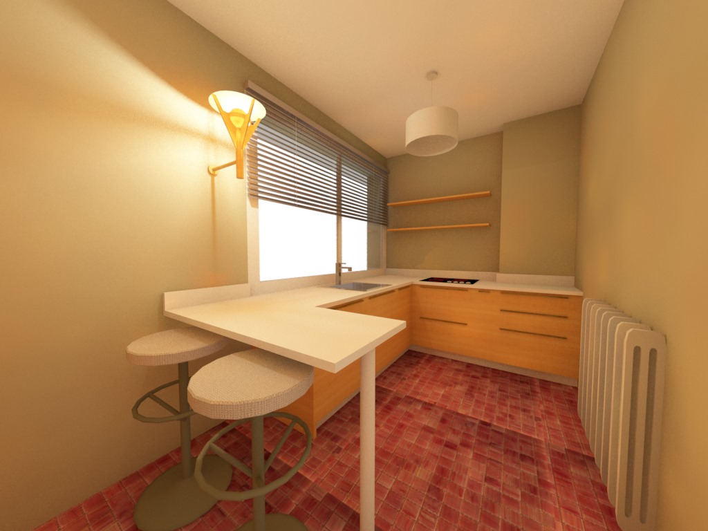 Cuisine, 3D, par Cot A Cot Architecture d'intérieur.