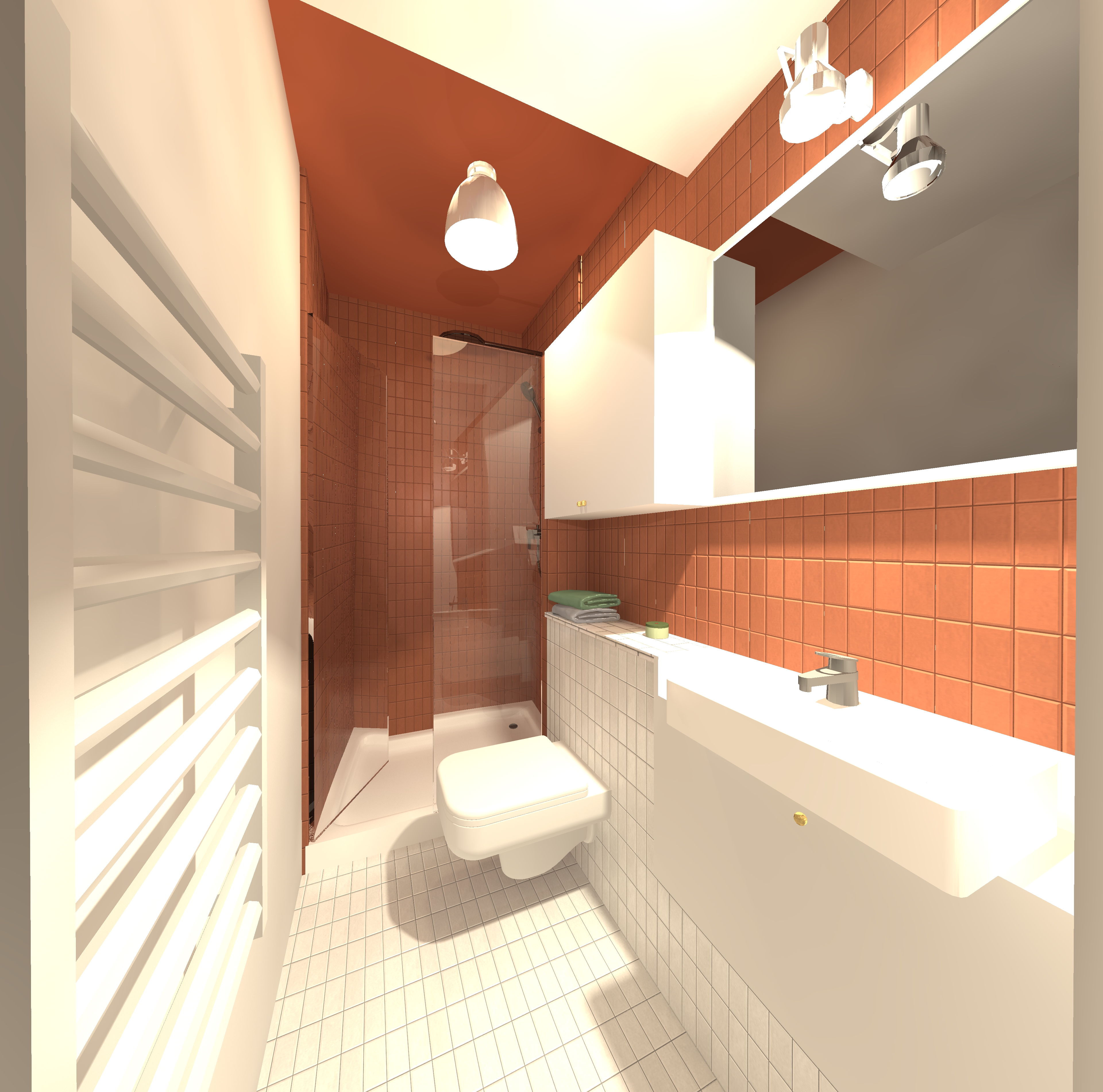 Etude de projet rénovation 6 salles de bain dans une résidence - Clermont Ferrand (63) par Cot a Cot Architecture d'intérieur.