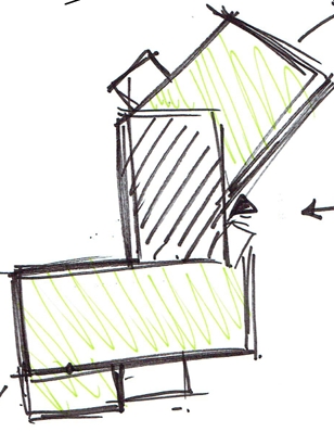 Croquis d'implantation, Châtelguyon (63), par Cot A Cot Architecture d'intérieur.