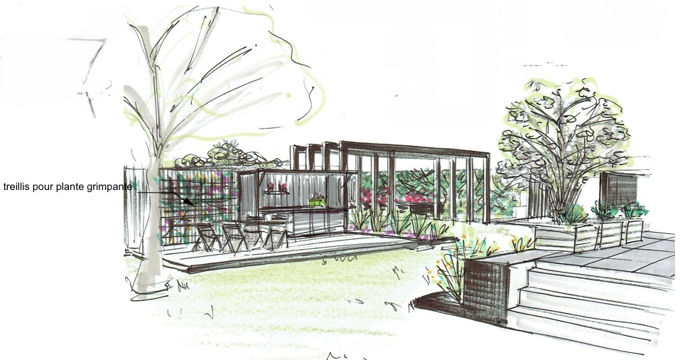 Croquis, par Cot A Cot Architecture d'intérieur.