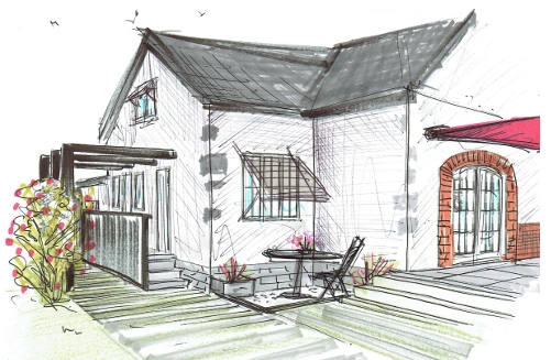 Traitement de l'entrée par Cot A Cot Architecture d'intérieur.