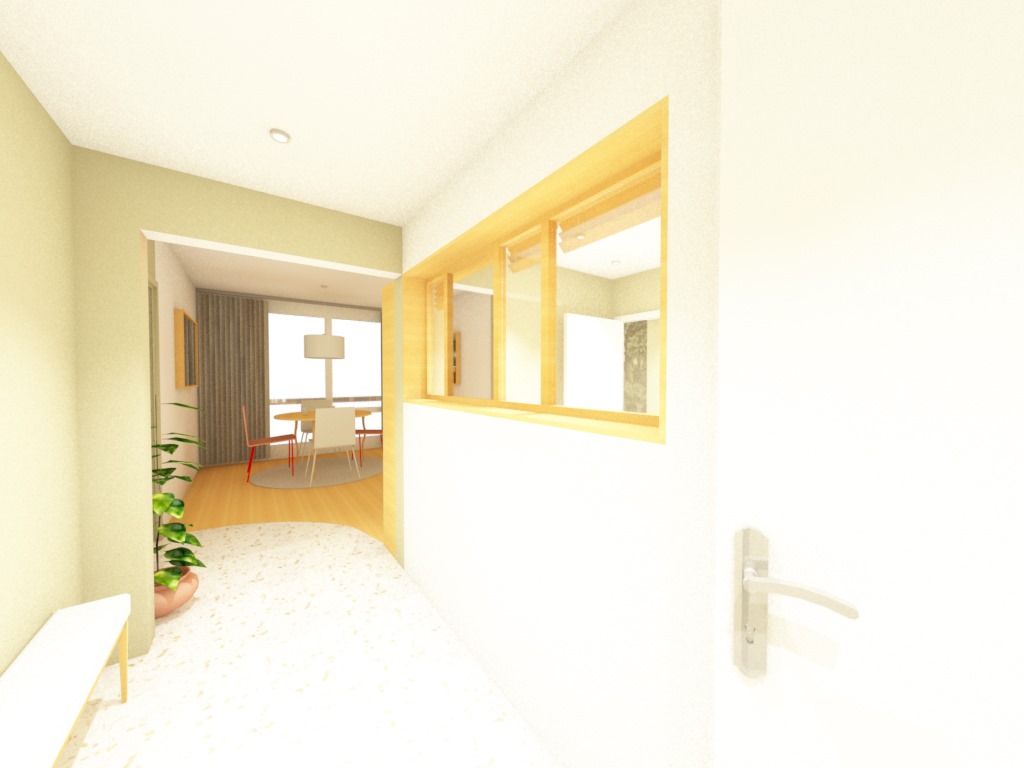 Entrée, 3D, par Cot A Cot Architecture d'intérieur.