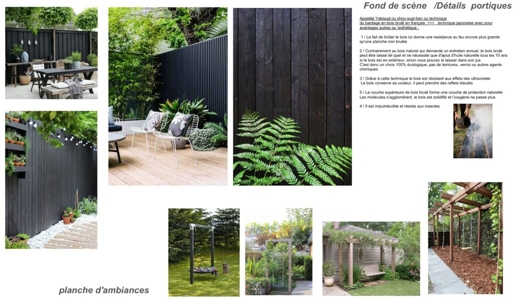 planche d'ambiance aménagement paysager, par Cot A Cot Architecture d'intérieur.