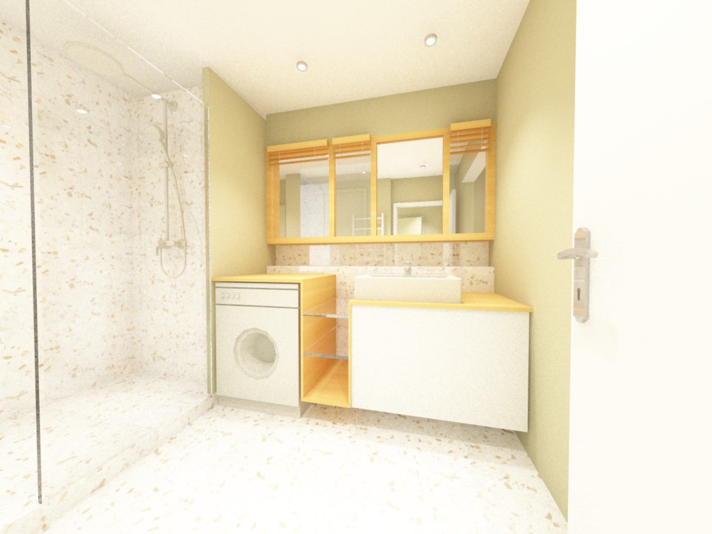 Salle de bain, 3D, par Cot A Cot Architecture d'intérieur.